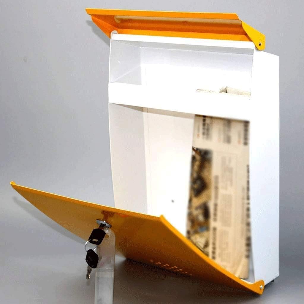 HBJWOV Wall Mounted Mailbox Large Vertical Locking Drop Mail Box for Houses Front Rural