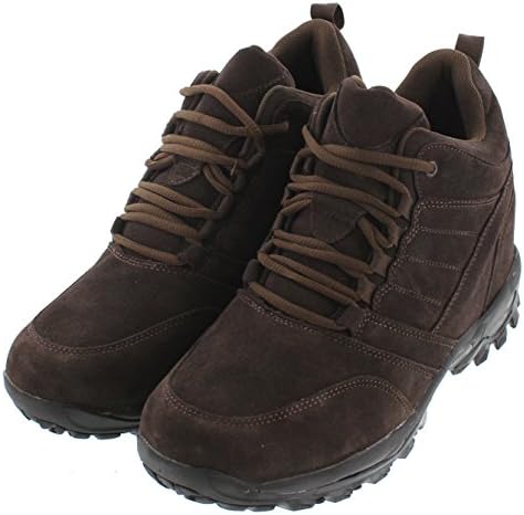 CALTO Men's Invisible Height Increasing Elevator Shoes - Dark Brown Suede Lace-up Hiking Boots - 4 Inches Taller - H0031 - Size 9 D(M) US | Image 2