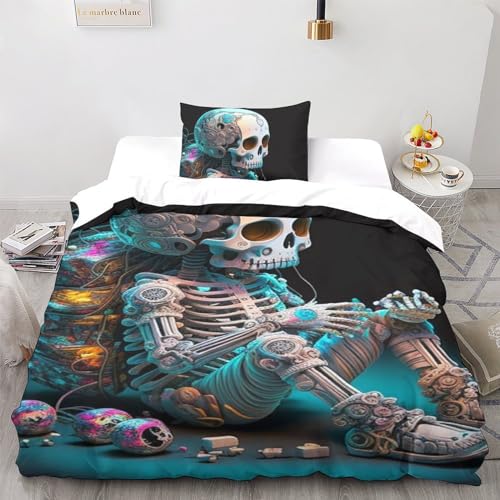 Housse de couette avec fermeture éclair en microfibre pour lit d'ado facile à border - 3