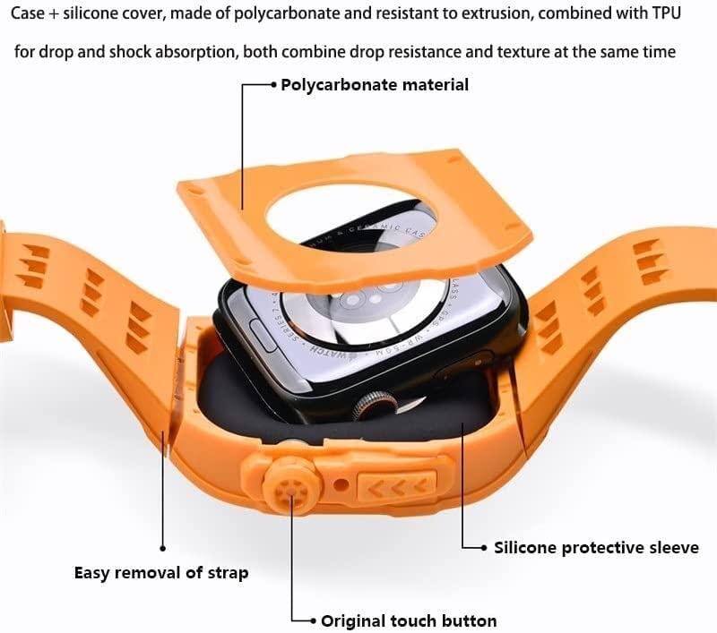 Kit modification Apple Watch Ultra 49mm look luxe avec boîtier PC et bracelet - 7