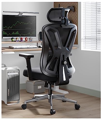 Hbada Ergonomic Mesh Office Chair, Computer Chair with Adjustable 2D Armrest, Swivel Office Chair -Adjustable Headrest with Lumbar Support and PU Wheels Black Hbada Ergonomic Mesh Office Chair, Computer Chair with Adjustable 2D Armrest, Swivel Office Chair -Adjustable Headrest with Lumbar Support and PU Wheels Black