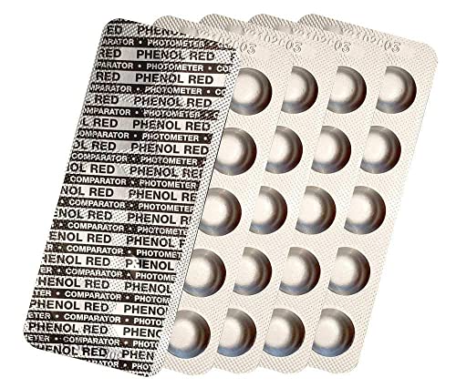 harren24 Photometer Testtabletten Chlor DPD1, DPD3, Aktivsauerstoff DPD4, pH-Wert Phenol Red, Alkalinity M, CYA, Poollab Wassertester 50x 100x 250x 500x (Phenol Red / 50x)