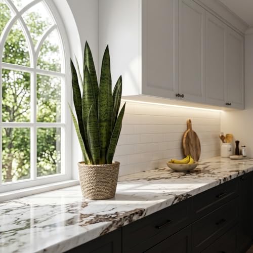 Solacevue Artificial Snake Plant, 27'' Faux Sansevieria for Outdoor by Generic - Used condition - Image 6