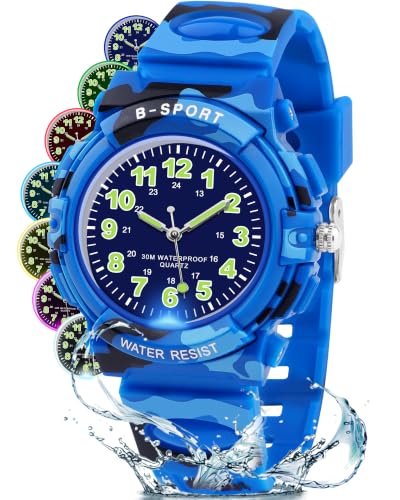 Image of CKV Kids Watch Analog Waterproof Time Teaching for Boys Girls | Acuurate Time Easy to Read with Soft TPU Band Thoughtful Present for Children age 5-15