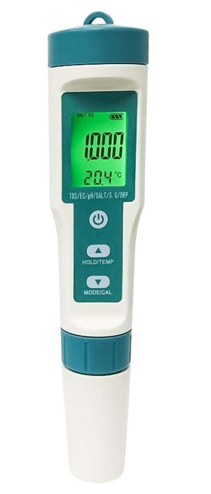 7-in-1 digitaler Wasserqualitätstester | PH/Cl₂/TDS/EC/Härte/Salz/Temperatur-Monitor for Aquarien und Pools