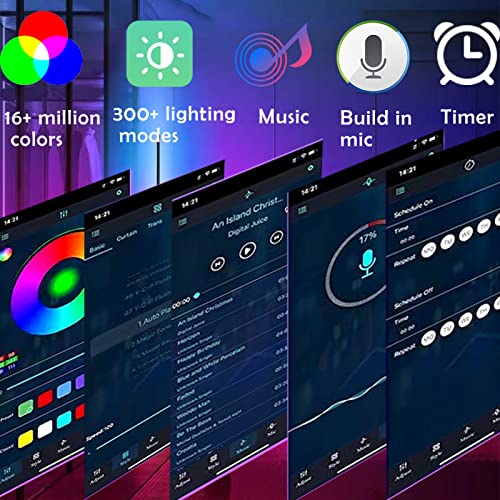 Yuewilai 50'' Tall Led Corner Rgb Floor Lamp, 2 Pack Smart App And Remote Control Music Sync Rgb Color Changing Lamp For Living Room, Bedroom, Gaming Room Lights, Home Decoration (Black) #TOP4