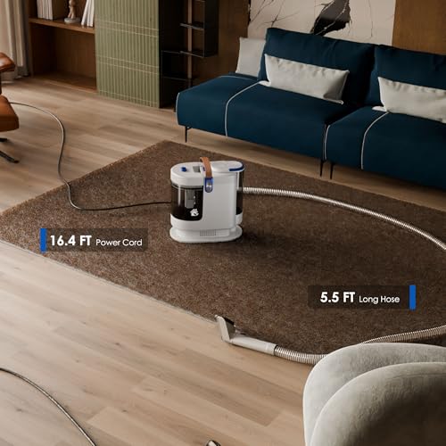 Portable Carpet Cleaner Machine, Carpet Shampooer, 15Kpa Upholstery Cleaner with 3 Tools, 54oz Large Water Tank, 16.4ft Power Cord, Spot and Stain Deep Cleaner for Rug, Couches, Car,Teal - Image 7