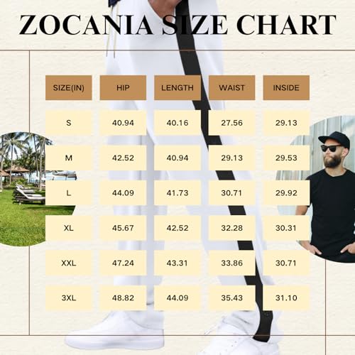 ZOCANIA Mens Casual Pants Side Stripes Button Decor Sweatpants Drawstring Elastic Waist Straight Wide Leg Trousers2
