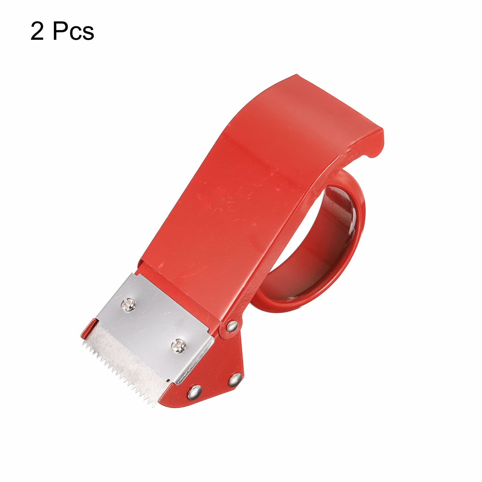 PATIKIL Heavy-Duty Tape Dispenser, 2 Pack – Adjustable For 2.5 Inch Packing Tape, Easy One-Hand Use, Red
