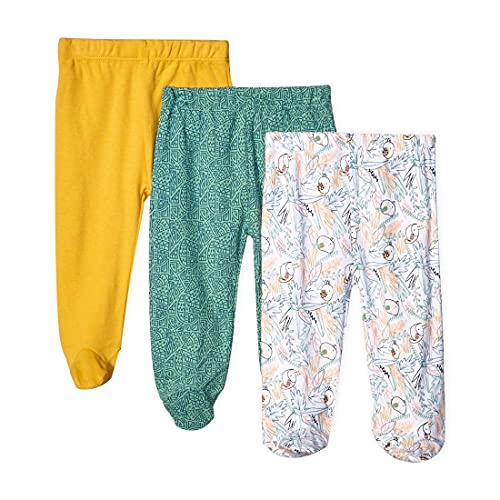 Image of Spasilk Baby Boys' 3 Pack Cotton Pull on Footed Pants