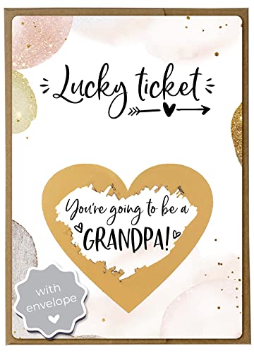 Image of Joli Coon Pregnancy announcement scratch off cards - You are going to be a grandpa - Grandpa Pregnancy scratch off announcement with envelope