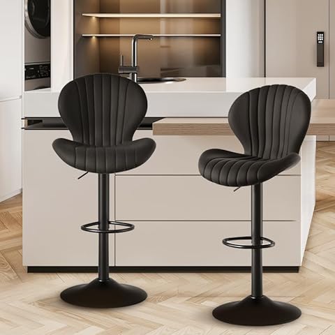 ARONY Bar Stools Set of 2 Modern Swivel Bar Chairs, Barstools Counter Height with High Backrest, Easy 3-5 Minute Assembly for Bar, Kitchen, Dining Room Cover