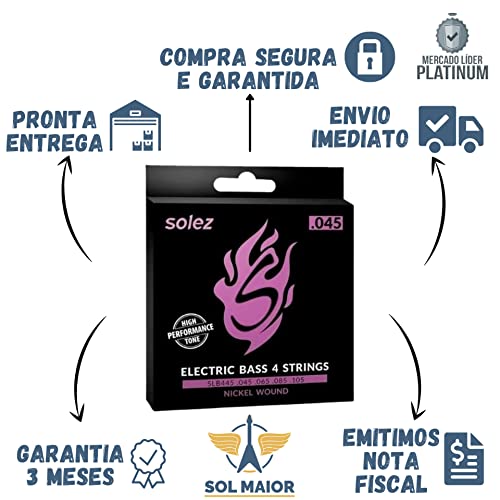 Encordoamento para Contrabaixo 4 cordas Solez 0,045 SLB445