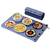 Smart Warming Mat for Food, Upgrade Waterproof Foldable Heating Mat, Food Warming Mat with 9 Level Adjustable Temperature and 6-Speed Timing, Easy to Clean Food Warmers for Buffet,Party,Thawin (Blue)
