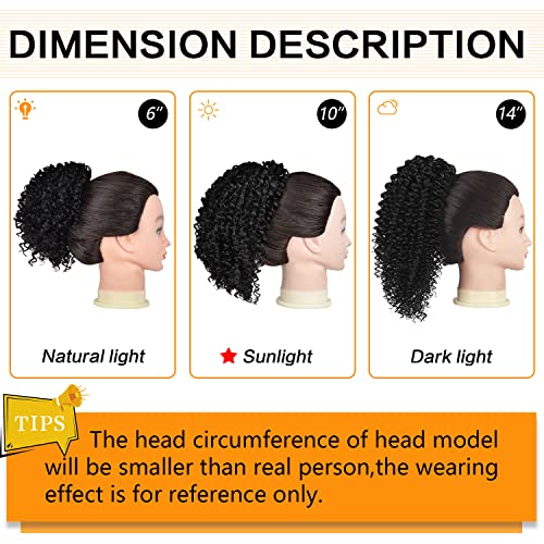 PEACOCO Extensão de rabo de cavalo cacheado com cordão para rabo de cavalo para mulheres negras, cab