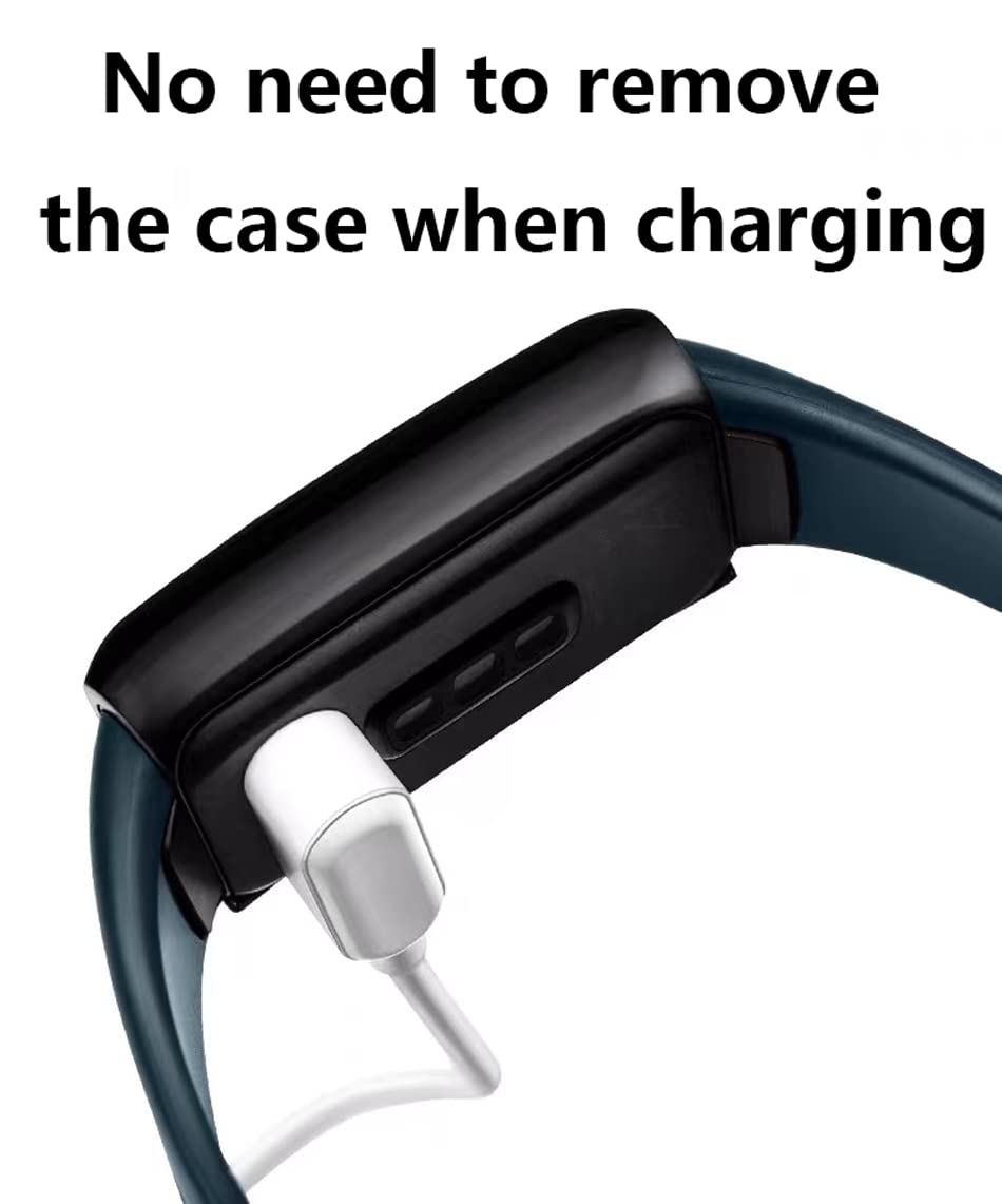 FTRONGRT Cover per OPPO Band 2, PC + Pellicola Temperata Schermo, Protezione All-Inclusive, Resistente Agli Urti, Custodia pe OPPO Band 2 Smartwatch.Ago di Pino Verde
