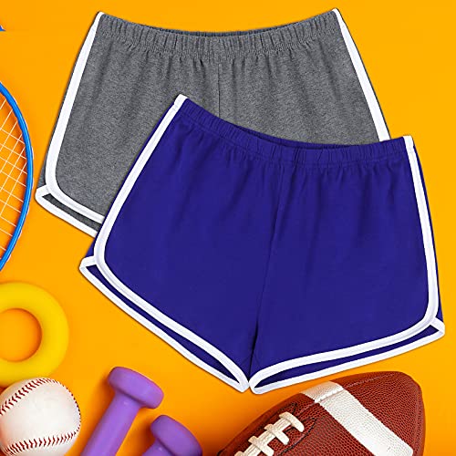 Image of URATOT 2 Pack Yoga Short Pants Summer Running Athletic Shorts Women Dance Gym Workout Elastic Waist Shorts