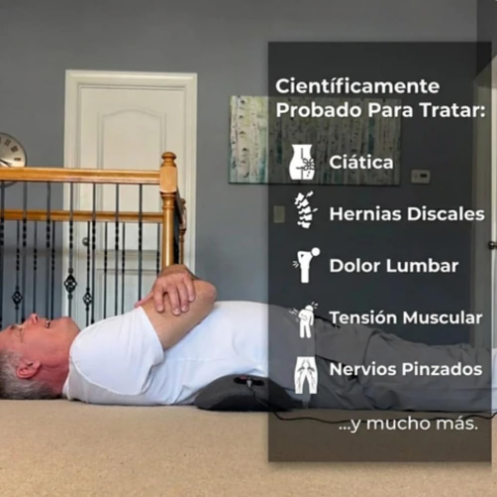 SomniX Pro — Masajeador Terapéutico Triple Fusión, Vibración y Estiramiento - Soporte Lumbar Ergonómico, Hogar y Viajes - Almohada