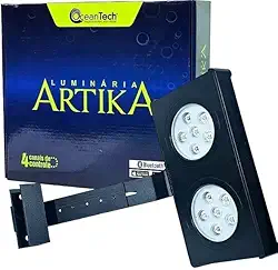 Luminaria LED Marine Ocean Tech 36W Para Aquários Marinhos Reef Corais Bluetooth 22x11x3cm