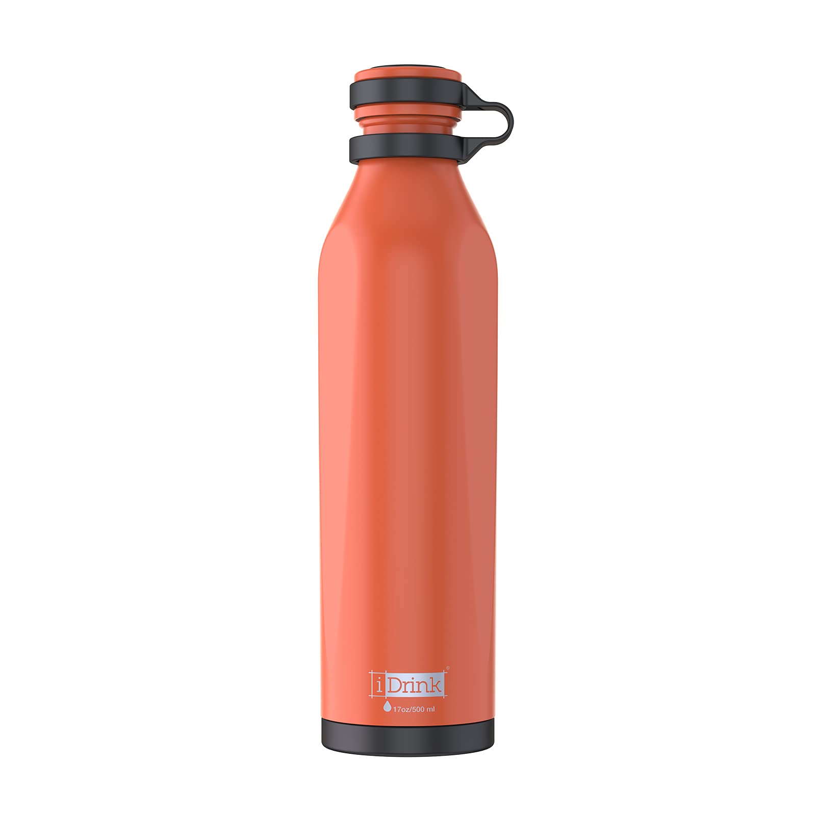 IDRINK® - b-evo Revolutionäre Isolierflasche, 3 Wände, Edelstahl-Flasche mit Doppel-Deckel, 500 ml (MODIGLIANI)
