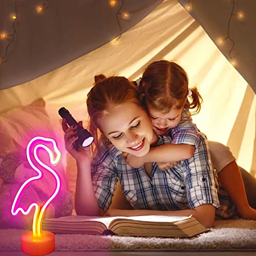 Image of YSMNDE Flamingo Neon Sign, Pink LED Light Sign for Bedroom Girls Room Decor, USB /Battery Operation Night Lights, Pink Flamingo Decor for Wedding, Party Decor, Birthday, Mothers Day Gifts