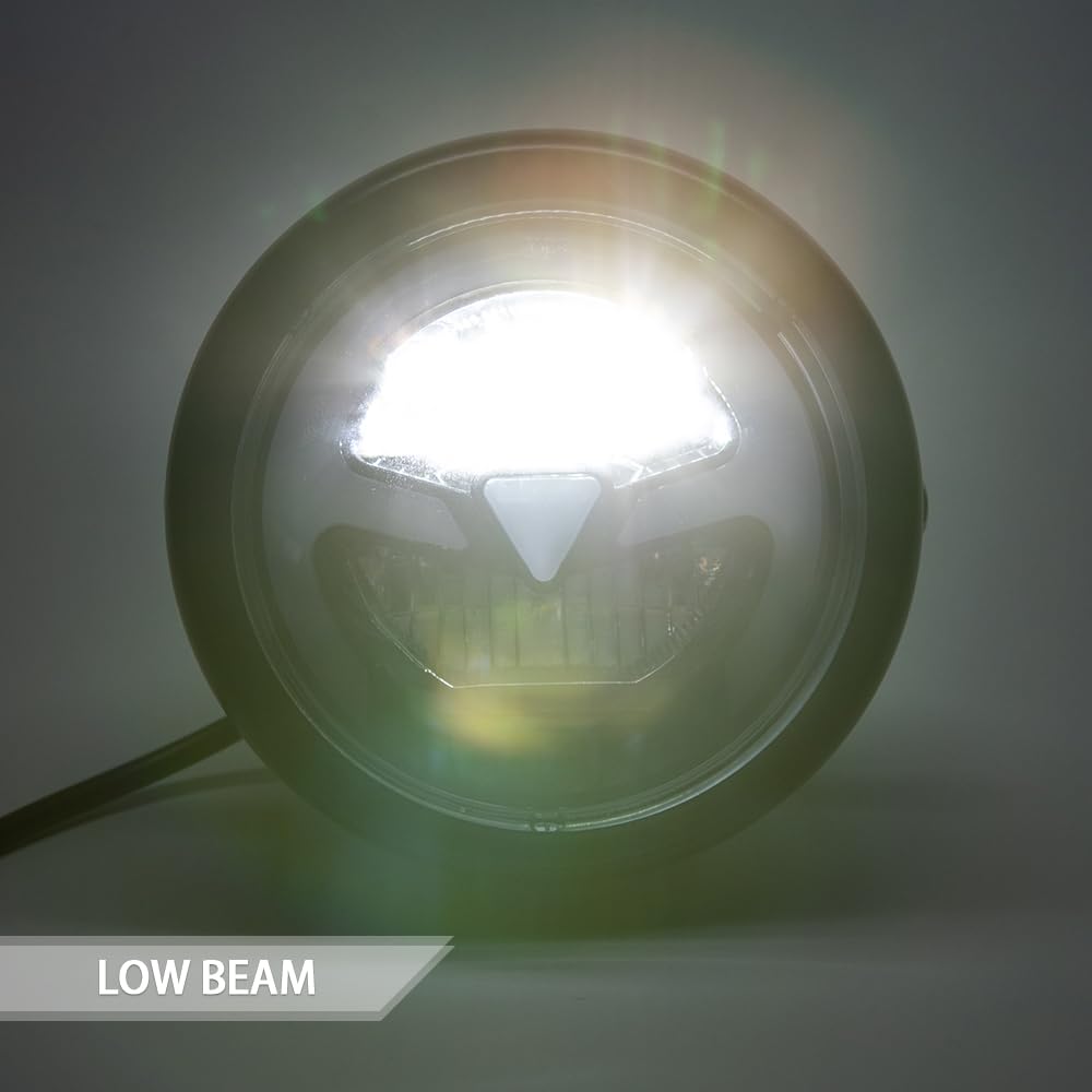 Faro delantero 6.41inch LED para moto cafe racer bobber chopper faro con DRL (Luz blanca DRL)