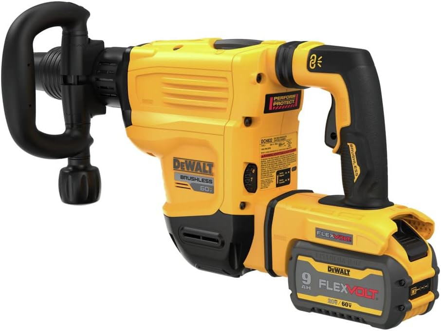 DEWALT 60V MAX 15 lb. Cordless SDS Max Chipping Hammer Kit with 9Ah FLEXVOLT Battery and Charger Included (DCH832X1)