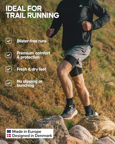 DANISH ENDURANCE Merino Wool Trail Running Socks for Men & Women, 2 Pack3