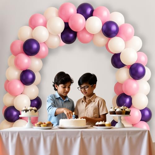 Image of Party Propz Blue, Pink and White Balloon For Decoration - 50 Pcs Balloons For Birthday | Pastel Pink Balloon and White Ballons | Pinks balloon For Birthday Decoration | Baby Shower Balloons (Latex)