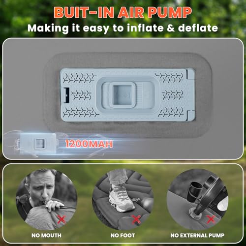 Self Inflating Sleeping Pad with Built-in Electric Pump, 4