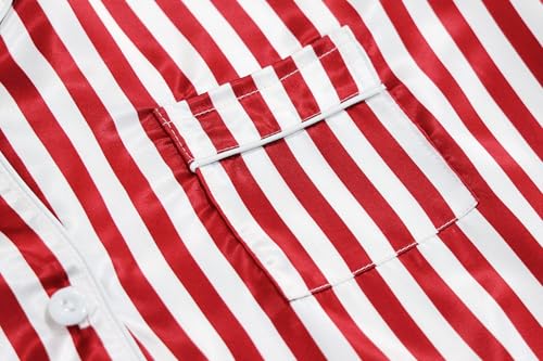 Image of Girls & Womens Satin Pajamas Set, Silk Button-Down Sleepwear 2 Piece Nightwear, 3 Years - Women XXL