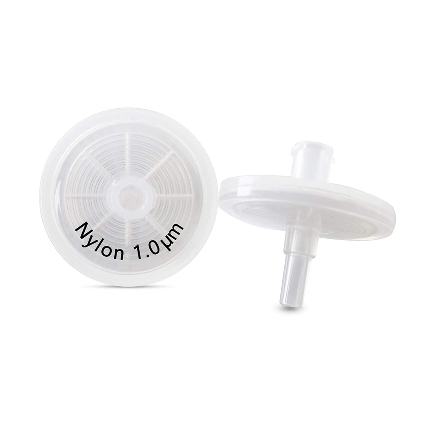 Biotechnology Spritzenfilter, Nylon-Membran, 25 mm Durchmesser, 1,0 μm, Porengröße, Laborfilter, 100 Stück, Nylon-25mm-1.0um, weiß