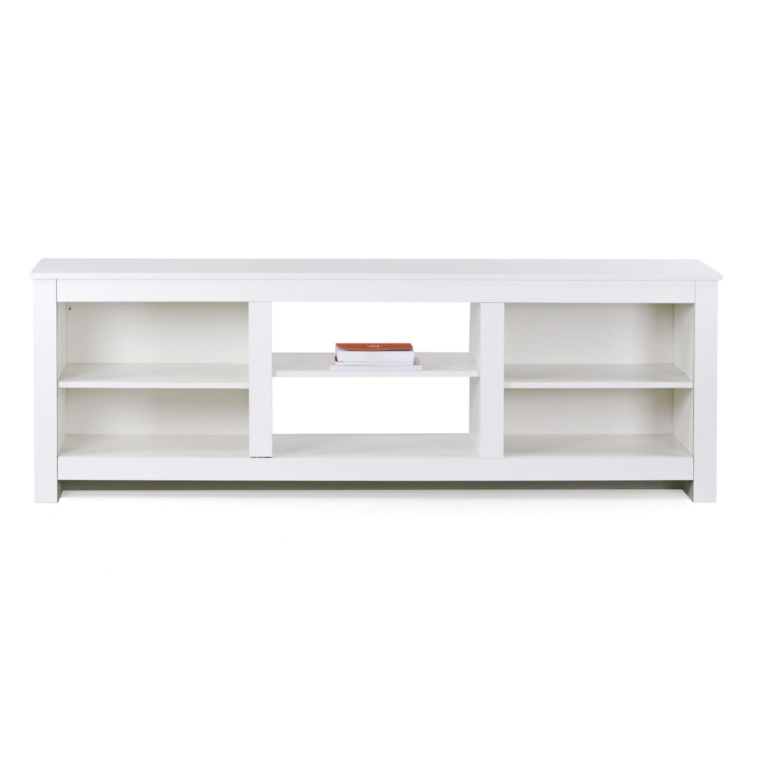Brigros WeHome - Mobile TV 6 Ripiani, 180x42x60 Cm, Mobile Porta TV Con 4 Ripiani Chiusi E 2 Aperti, Supporto TV Per Soggiorno Moderno Mobili O Salotto (Bianco)