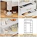 Furnulem Tall 4 Drawers Dresser, Vertical Storage Tower for Bedroom, Hallway, Entryway, Nursery, Closet Organizer, Nightstand Bedside Table Furniture, Sturdy Steel Frame, Wood Top, White