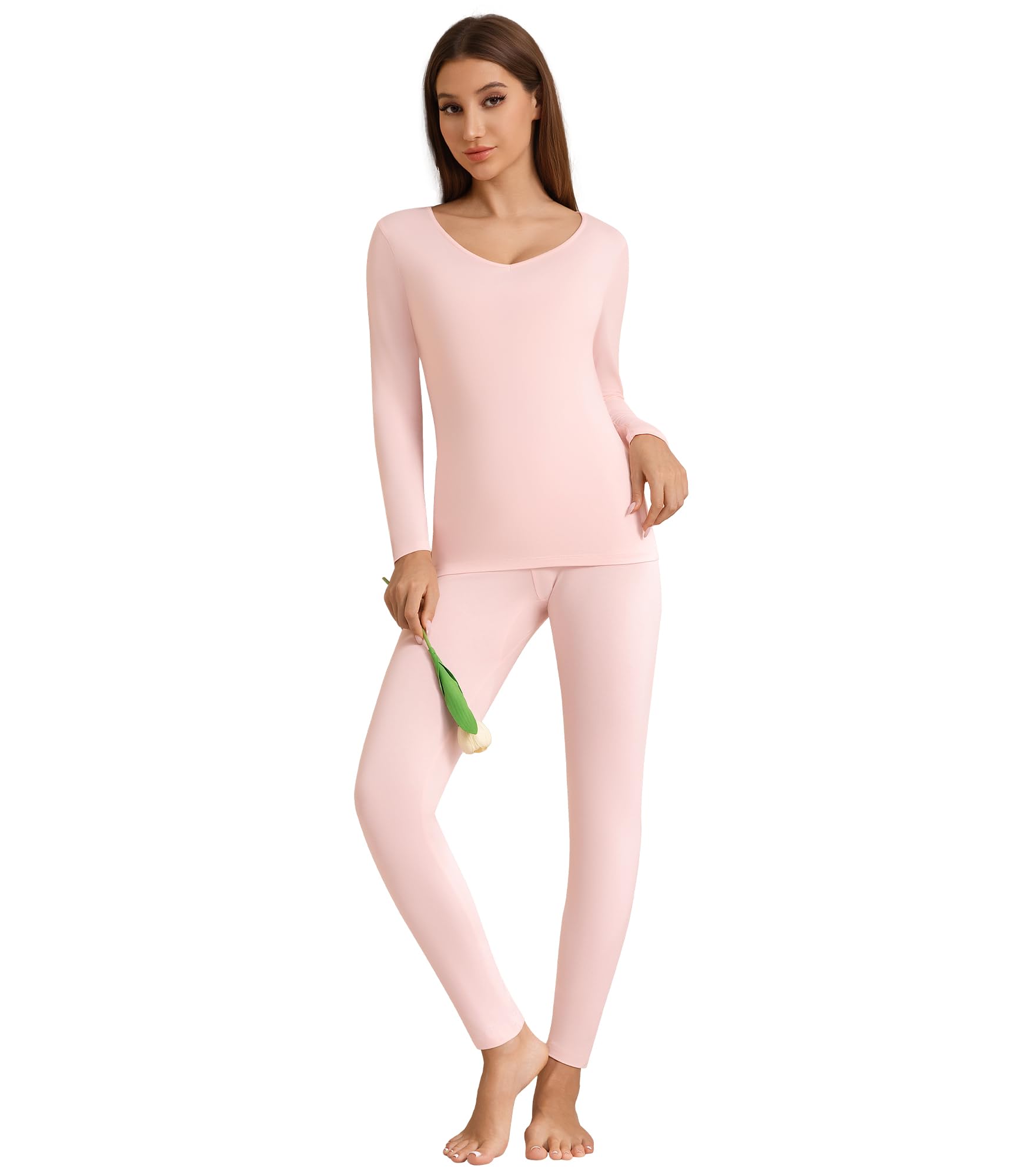 WiWi Soft Underwear for Women Thermal Long Johns Sets Bamboo Viscose