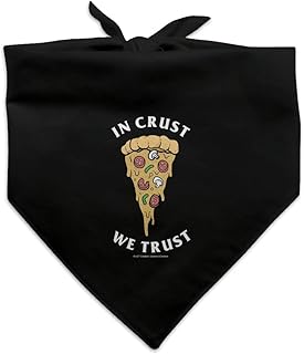 in Crust We Trust Pizza Funny Humor Dog Pet Bandana