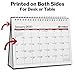 Cranbury Small 2020 Desk Calendar 8x6 (Red), Monthly Flip Desktop Counter Top Calandar with Bonus Planner Stickers for 2020 Calendars, Use to December 2020, Home or Office Calender