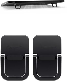 Portable Keyboard Riser, Mini Invisible Laptop Stand for Desk Computer Keyboard MacBook Notebook Stand Riser Aluminum (2PCS) (Black)