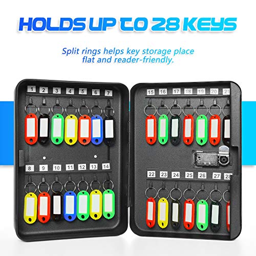 Gonioa 28 Key Cabinet Steel Security Lock Box With Combination Lock, Locking Key Organizer, Key Management Key Storage Lock Box With Code, Comes With Key Hooks & Tags Key Lab #TOP3