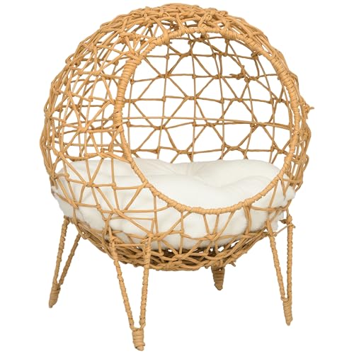 Pawhut Rattan Katzenkorb Katzenhöhle Katzenhütte Katzenbett mit...