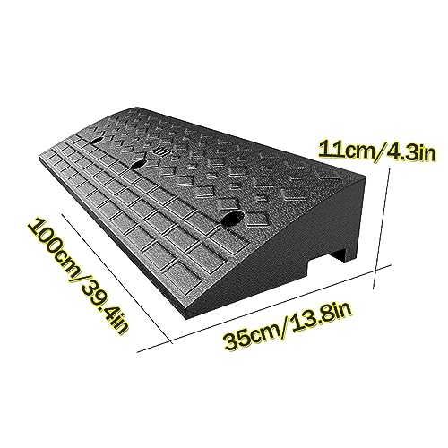 DELURA Rampas para Autos, Rampa para Silla de Ruedas para Escaleras de Casa, Rampa para Perros, Rampa para Motocicleta y Rampa de Entrada para Bordillos Resistente y Duradera de Goma (Tamaño: 4.3in) miniatura 2