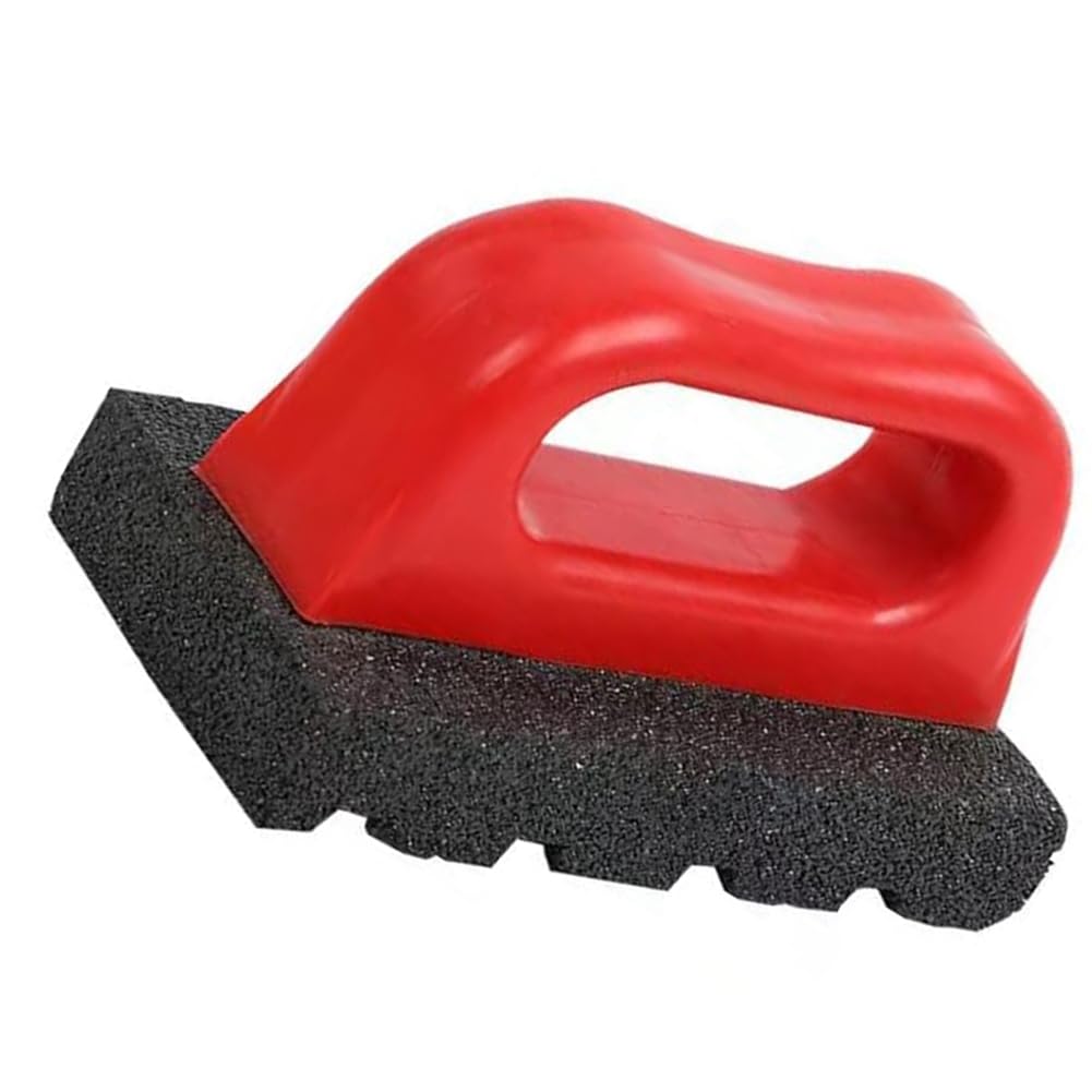 Sknrlko Masonry Rubbing Brick, Fluted Rub Bricks, 20 Grit, Plastic Handle, Red - Image 2
