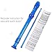 Soprano Descant Recorder 8 Hole-3 Piece Crystal Music Flute w/Cleaning Rod Bag Instruction Blue