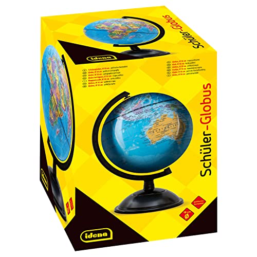 Idena 569906 - Globus mit politischem Kartenbild, Ø 18 cm, Schüler Globus, ideal für die Schule