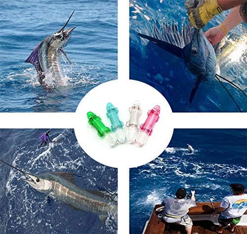 Miniatura 4 de Paquete de 4 luces LED de caída profunda para pesca subacuática, señuelo de cebo de calamar, vida útil de 500 horas, 1,968.5 ft de profundidad