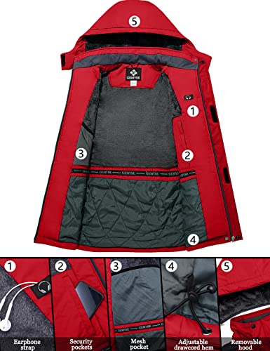 Image of GEMYSE Men's Ski Snow Jacket Warm Winter Waterproof Coat Snowboard Rain Jacket Hooded Windproof Windbreaker