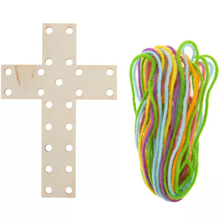 Cross Yarn Lacing Kit for Sunday School, VBS, Classroom - Makes 2