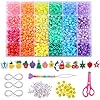 3277+pcs Pony Beads Kit 24 Color Rainbow Plastic Pony Beads Heart Beads Elastic String Kandi Beads Hair Beads for Braids Cute Charm DIY Crafts Jewelry Making Kit for Bracelets Necklaces