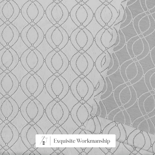 Image of Yellow Weaves 1 Pc Jacquard Oval Eyelet Long Door Curtain - Perfect for Home, Office, Bedroom, Living Room & Balcony - 7 Feet (Silver)