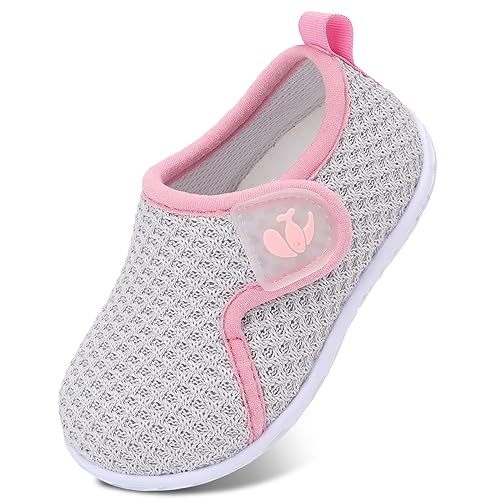 Image of FEETCITY Baby Boys Girls First Walking Shoes Infant Sneakers Crib Shoes Breathable Lightweight Slip On Shoes